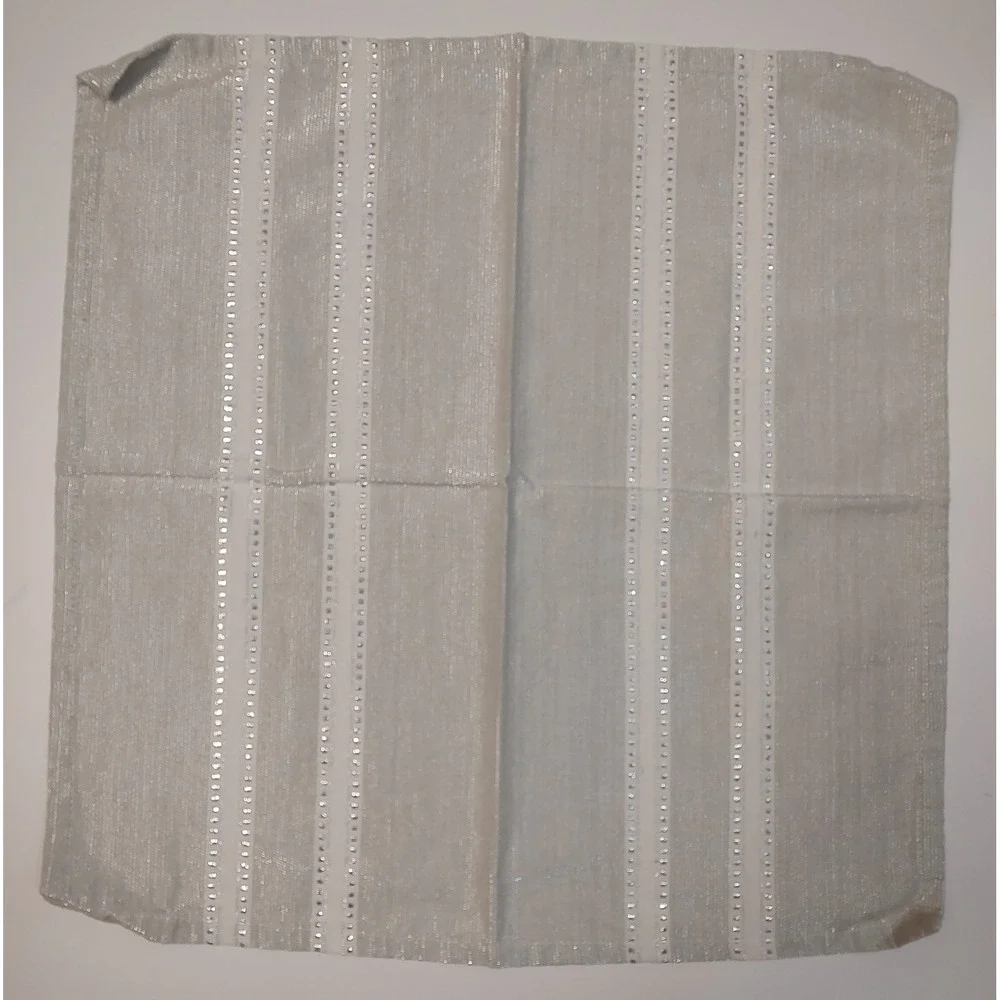 Silvern Striped Cloth Napkins Lot Of 4 Christmas Winter Holdiday Table Linens A4